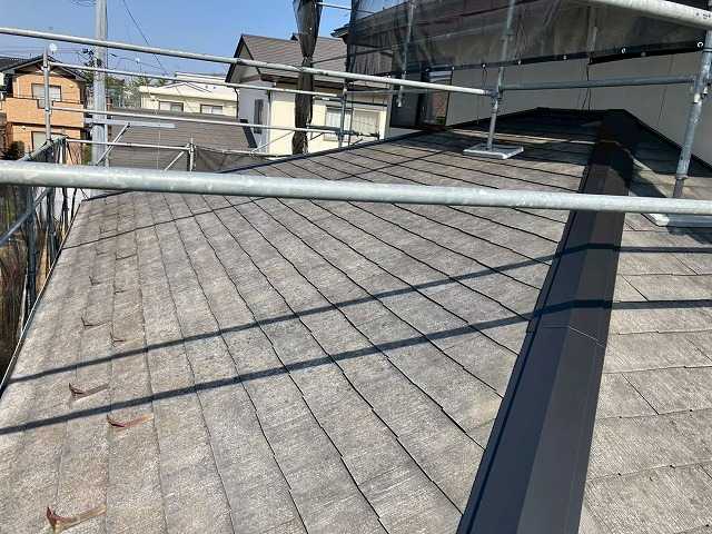 足場上から見た施工後